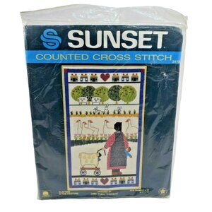 Sunset Counted Cross Stitch Kit Playtime in the Pasture New